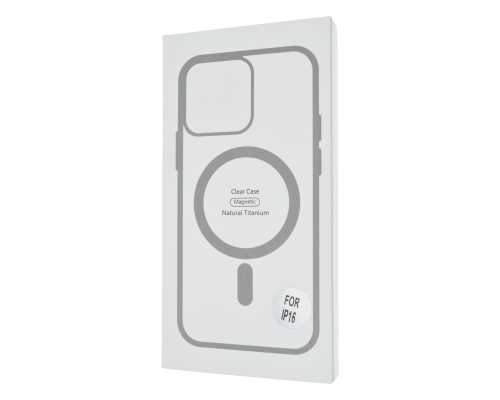 Чохол TPU+PC Сolor сase with MagSafe iPhone 16 natural titanium PLS-00-00135405