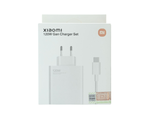 Зарядний пристрій Xiaomi 120W Gan 1USB-A з кабелем Type-C (Original China) white PLS-00-00130674