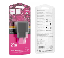 Зарядний пристрій Hoco CS13A 20W 3A 1USB-С black PLS-00-00123273