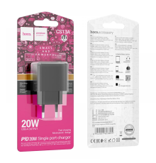Зарядний пристрій Hoco CS13A 20W 3A 1USB-С black PLS-00-00123273