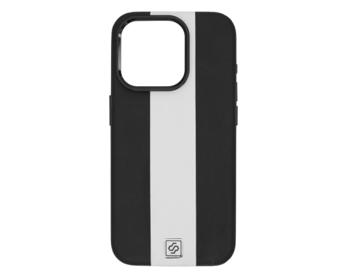 Чохол шкіряний Rally with Magnetic для iPhone 13 Pro Max black white PLS-00-00164566