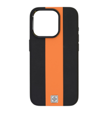 Чохол шкіряний Rally with Magnetic для iPhone 14 Pro Max black orange PLS-00-00164586