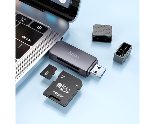 Картридер Hoco HB45 USB2.0 to Type-C gray PLS-00-00154598