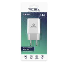 Зарядний пристрій Ridea RW-11011 Element 10.5W 2.1A 1USB-A white PLS-00-00123677