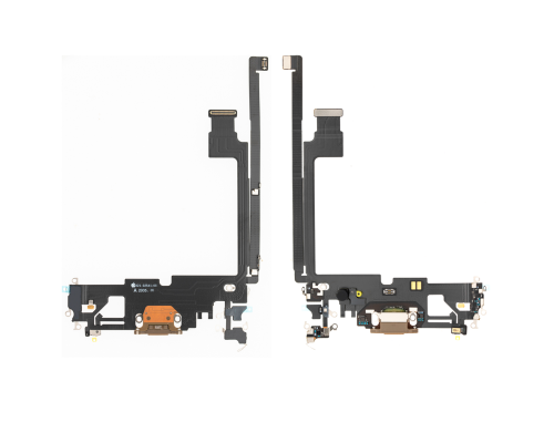 Шлейф iPhone 12 Pro Max з роз'ємом зарядки gold (Original Used) PLS-00-00093435