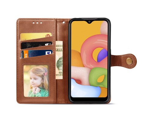 Чохол-книжка Leather GETMAN with card holder Xiaomi Redmi 12 brown PLS-00-00128977