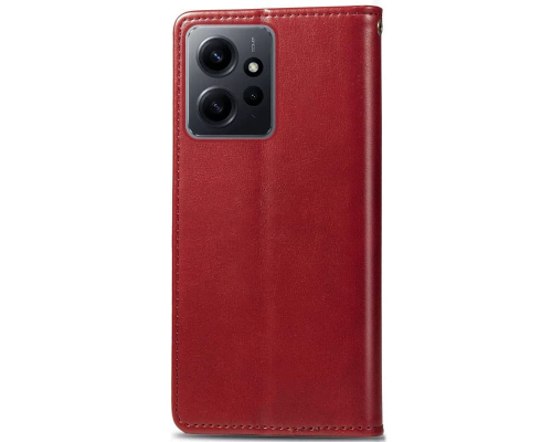 Чохол-книжка Leather GETMAN with card holder Xiaomi Redmi Note 12 4G red PLS-00-00129043