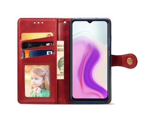 Чохол-книжка Leather GETMAN with card holder Umidigi A9 red PLS-00-00128959