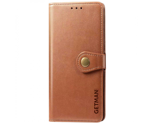 Чохол-книжка Leather GETMAN with card holder Xiaomi Redmi 12 brown PLS-00-00128977