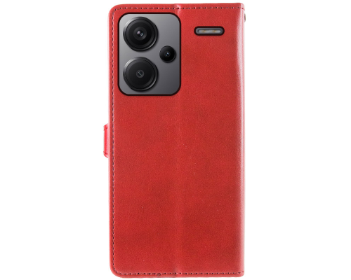 Чохол-книжка Leather GETMAN with card holder Xiaomi Redmi Note 13 Pro Plus red PLS-00-00129080