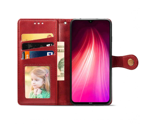 Чохол-книжка Leather GETMAN with card holder Samsung A145 Galaxy A14 red PLS-00-00128837