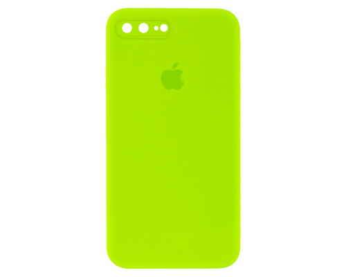 Чохол Silicone Case Квадратні Борти Full Camera iPhone 7 Plus neon green PLS-00-00107564