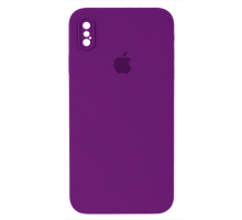 Чохол Silicone Case Квадратні Борти Full Camera iPhone XS Max purple PLS-00-00107583