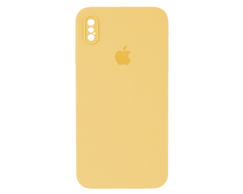 Чохол Silicone Case Квадратні Борти Full Camera iPhone X (XS) yellow PLS-00-00107566