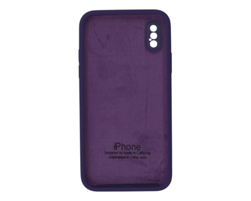 Чохол Silicone Case Квадратні Борти Full Camera iPhone X (XS) amethyst PLS-00-00123121