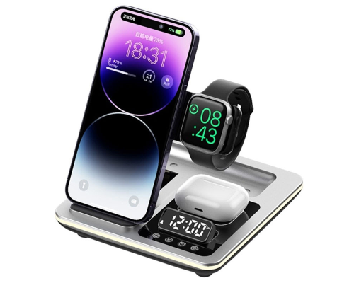 Бездротовий зарядний пристрій A93 4в1 30W silver PLS-00-00138054