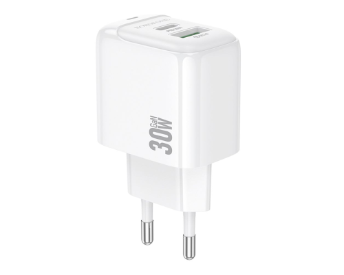 Зарядний пристрій Borofone BAS45A PD30W+QC3.0 USB-A+USB-C white PLS-00-00137989