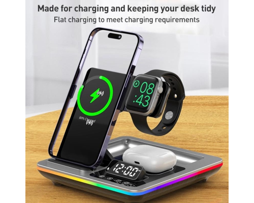 Бездротовий зарядний пристрій A93 4в1 30W silver PLS-00-00138054