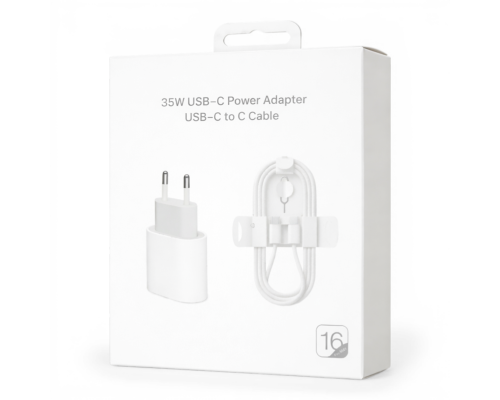 Зарядний пристрій Apple iPhone 16 35W 3A USB-C з кабелем C-C (NO LOGO) white PLS-00-00157276