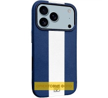 Чохол шкіряний Rally with Magnetic для iPhone 17 blue white PLS-00-00160003