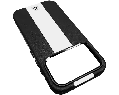 Чохол шкіряний Rally with Magnetic для iPhone 17 Pro black white PLS-00-00160024