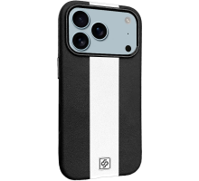 Чохол шкіряний Rally with Magnetic для iPhone 17 Pro black white PLS-00-00160024