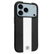 Чохол шкіряний Rally with Magnetic для iPhone 17 Pro black white PLS-00-00160024
