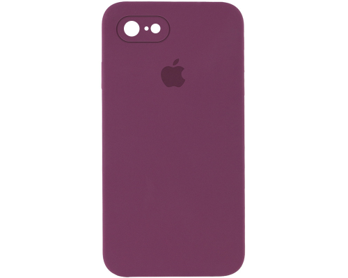 Чохол Silicone Case Квадратні Борти Full Camera iPhone 7 Plus maroon PLS-00-00105882