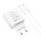Зарядний пристрій Hoco C113A 65W 3A USB-A+USB-C з кабелем Type-C white PLS-00-00139566