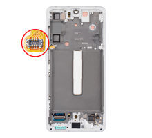 Дисплей Samsung G990 Galaxy S21 FE 5G з сенсором та рамкою white (Original) PLS-00-00086261