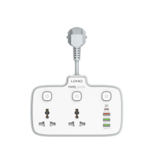 Мережевий фільтр LDNIO SC2413 2 EU ports (1PD.3USB) auto ID white PLS-00-00123686