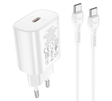 Зарядний пристрій Hoco N22 25W з кабелем Type-C to Type-C white PLS-00-00091699