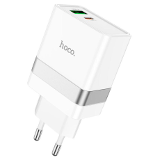 Зарядний пристрій Hoco N21 30W 3A 1USB-A+1USB-C white PLS-00-00088274