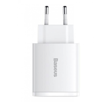 Зарядний пристрій Baseus Compact 30W 3A 2USB-A+1USB-C white PLS-00-00079877