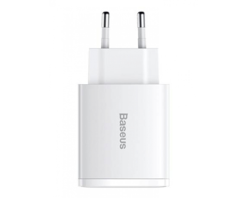 Зарядний пристрій Baseus Compact 30W 3A 2USB-A+1USB-C white PLS-00-00079877