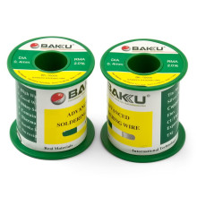 Припій BAKU BK-10004, Sn 97%, Ag 0.3%, Cu 0.7%, flux 2%, 0,4 мм, 100 г