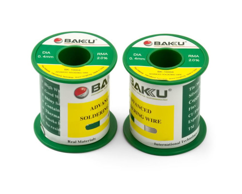 Припій BAKU BK-10004, Sn 97%, Ag 0.3%, Cu 0.7%, flux 2%, 0,4 мм, 100 г