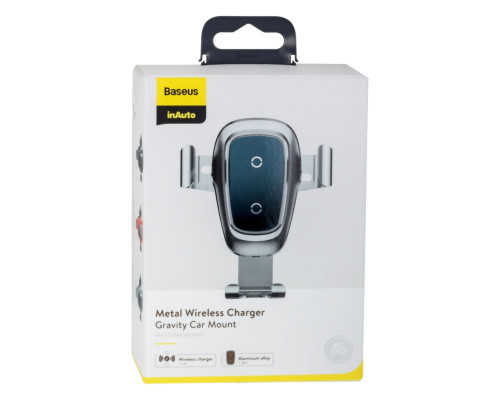 Автотримач Baseus Metal Wireless Charger Gravity WXYL-B Сталевий, 0S ma26321_1821204