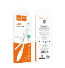 Кабель USB Hoco X70 Ferry 60W Type C to Type C М'ята упаковка Бiлий ma39089_3869886