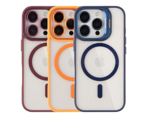 Чохол TPU+PC+Metal Stand Case with MagSafe and Camera Lenses для iPhone 16 Pro Max М'ята упаковка Dark Blue ma66995_167127 2020000504290