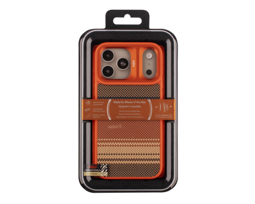 Чохол Kajsa Resort Collection Gradient Stripe with MagSafe для iPhone 17 Pro Max Orange Plus B-Ring ma95866_249659 2020000507390