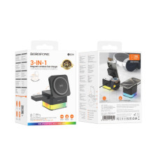 Бездротовий Зарядний Пристрій Borofone BQ34 3 in1 Magnetic 15W For iWatch М'ята упаковка Чорний ma184069_470052