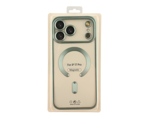 Чохол TPU Metallic Chrome Full Camera with Magsafe для iPhone 17 Pro Chrome Green ma38677_3867905