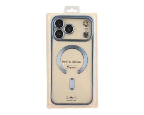 Чохол TPU Metallic Chrome Full Camera with Magsafe для iPhone 17 Pro Max Chrome Blue ma38678_3867910