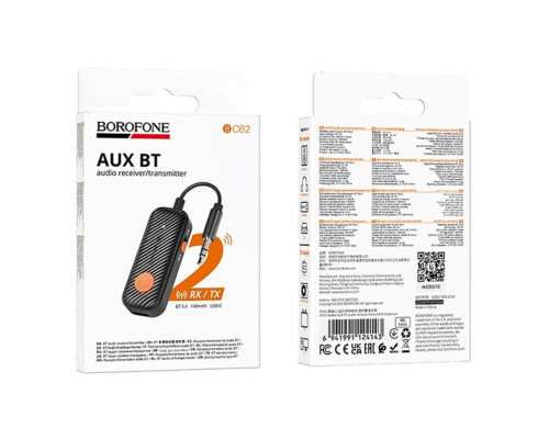 FM-трансмітер Borofone BC62 AUX BT Receiver/Transmitter Чорний ma38713_3867968