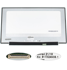 Матриця 17.3 B173ZAN06.1 (3840*2160, 40pin(eDP, IPS, 120hz, 500cd/m2, кольоропередача 100%), LED, SLIM(без планок та вушок), матова, роз'єм праворуч знизу) для ноутбука NBB-110804