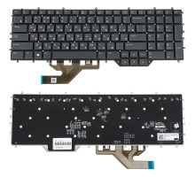 Клавіатура для ноутбука DELL (Alienware: Area 51m R2, M17 R2, M17 R3) rus, black, підсвічування клавіш (RGB)