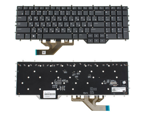 Клавіатура для ноутбука DELL (Alienware: Area 51m R2, M17 R2, M17 R3) rus, black, підсвічування клавіш (RGB)