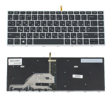 Клавіатура для ноутбука HP (ProBook: 430 G5, 440 G5) rus, black, silver frame, підсвічування клавіш NBB-120809