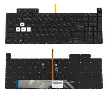 Клавіатура для ноутбука ASUS (FX507, FX707 series) rus, black, без фрейму, підсвічування клавіш (RGB)